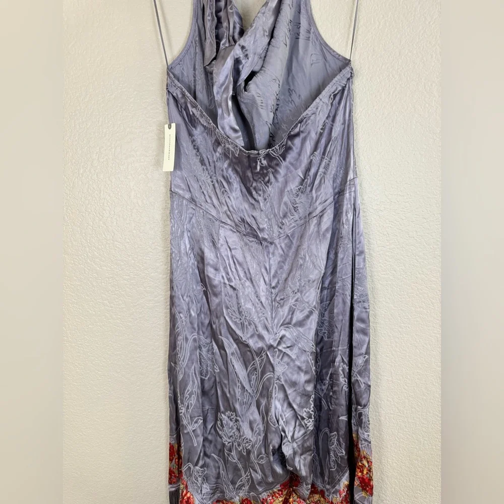 By Anthropologie Fringe Cowl Neck Jumpsuit Soft Violet size 16 NEW $198 - Picture 12 of 14